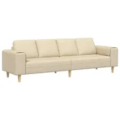 Vidaxl Dnevna soba kavč krema 250 x 77 x 76 cm Poliester