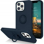 shumee Ovitek za hrbet z obročem temno moder za iPhone 13 PRO MAX + steklo