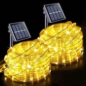 Solarno svetlece crevo 20m Toplo belo