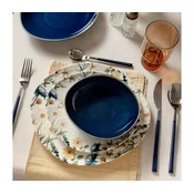Jedilni set 24 kosov večbarven/moder/porcelan
