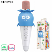 Forever Bloom AMS-200 mikrofon i zvucnik, karaoke, Bluetooth, LED, plava