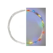 LED božična nano veriga, 1,9 m, 2x AA, notranja, večbarvna, časovnik