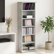 vidaXL CD omara Betonsko siva 60 x 17 x 92 cm Inženirski les