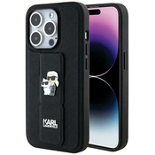 Karl Lagerfeld KLHCP14LGSAKCPK iPhone 14 Pro 6.1 black hardcase Gripstand Saffiano KarlChoupette Pins (KLHCP14LGSAKCPK)