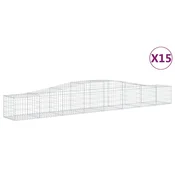 Vidaxl Obokane gabion košare 15 kosa 400x50x40/60 cm pocinkano železo