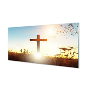 tulup.si Stenska plošča za kuhinjo Cross polje sonce 125x50 cm