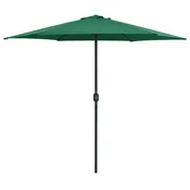 shumee vidaXL Vrtni senčnik z aluminijastim drogom 270x246 cm zelen