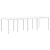 vidaXL vidaXL Vrtna miza Bela 250x100x73 cm Poli Ratan, (22008706)