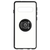AVIZAR Etui za Samsung S10 z držalom za prstan, zadnja stran proti prstnim odtisom, združljiv z magnetnim stojalom - crn, (20639951)