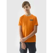 Boys 4F Printed Organic Cotton T-Shirt - Orange