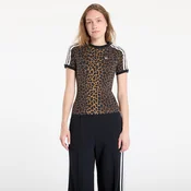 adidas Majica Leopard Cali JW7304 Rjava Slim Fit
