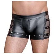 NEK Mens Matte Black Pants with Net Inserts & Studded Straps, Size L ONK014C
