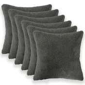 vidaXL Prevleka za blazino 6 pcs HEERLEN Temno siva 40 x 40 cm Bouclé