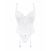 Obsessive komplet steznika z žicami in tangice Amor Blanco (Brezplačen 1 L mehčalca Zara), L-XL