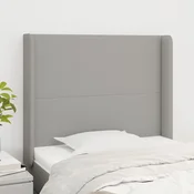 Vidaxl vidaXL Vzglavje s krilci svetlo sivo 93x16x118/128 cm blago