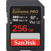 SanDisk SDXC kartica 256 GB Extreme PRO (280 MB/s klasa 10, UHS-II V60)