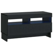 vidaXL LED TV omarica Črna Inženirski les