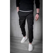 Denistar Muške pantalone 100-2599, Kargo, Crne