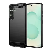 TPU gel ovitek Brushed Carbon za Samsung Galaxy S25 Plus - črn