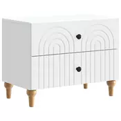 vidaXL Nočna omarica s predalom Bela 62 x 34,5 x 48 cm Inženirski les