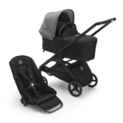 Bugaboo Dragonfly s košaro - BLACK/MIDNIGHT BLACK - GREY MELANGE
