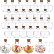 30x SUMTREE 150 ml plastične okrogle stekleničke z zamaškom