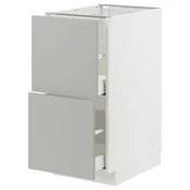 METOD / MAXIMERA Pod.element, 2fronta/2vis.fioke, bela/Havstorp svetlosiva, 40x60 cm