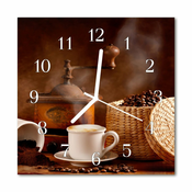 tulup.si Steklena kvadratna ura Kava mug 30x30 cm