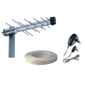 Iskra Antena Loga UHF sa pojacalom, dobit 16 dB, F-konektor - P-20 DTT/G H/V