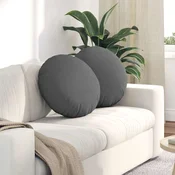 Jastucici za sjedenje 2 pcs Tamno siva O50 x 19 cm tkanina