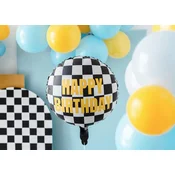 Folija balon Vse najboljše za rojstni dan z motivom šahovnice, 45 cm