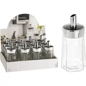 Gastro steklena kvadratna posodica za sladkor s kovinskim pokrovom, prostornina: 0,18 litra, 140 mm, premer: 69 mm