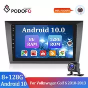 Podofo Car Multimedia Player Radio Video For Volkswagen Golf 6 2010-2013 Carplay Android Auto Navigation GPS Car Radio 2din