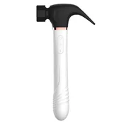 SuperLove 4in1 Sucking & Thrusting & Vibrating & Licking Hammer Vibrator Black-White