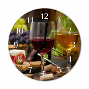 tulup.si Steklena okrogla ura Kozarec za vino fi 30 cm