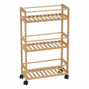 Bambusov regal na koleščkih v naravni barvi 44x75 cm – Casa Selección