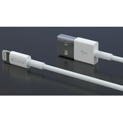 TelForceOne Comma kabel MFi USB - Lightning, 2.4A, 1m, bijeli [GSM177521]