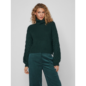 Womens Dark Green Turtleneck Sweater VILA Vioa - Women