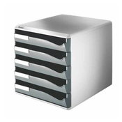 Boks Leitz - s 5 ladica, sivi