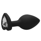 Ouch! Diamond Heart Butt Plug Regular Black