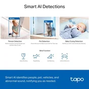 Tapo C230 Pan/Tilt AI Domača varnostna kamera Wi-Fi