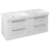 SAPHO THEIA Elegantna Dvoumivalniška Omarica 116x50x44 cm, 4 Predali, Bela