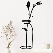 Opviq Zidna dekoracija Flower In The Vase, 33x0.15x71 cm, 1.5 mm, Crna