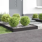 vidaXL Robovi trave 4 pcs 100 x 100 x 20 cm Jeklo Črna
