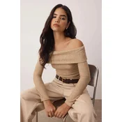 Trendyol Milla ženska bluza Twoaw26Bz00081, bež-bež