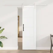 vidaXL Drsna vrata 61 x 198,5 cm Inženirski les Bela