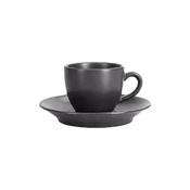 Coffee cup with saucer, porcelain, 80ml, Seasons, Black - Porland