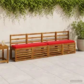 vidaXL Blazine za klopi - 2 kosa VUGHT 2 pcs 100% poliester Rdeča