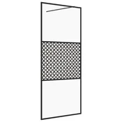Vidaxl Pregrada za tuš s prozornim ESG steklom 90x195 cm črna