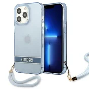 Guess Translucent Stap ovitek za iPhone 13 Pro/13, moder